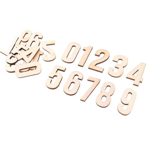 10x Unfinished Wood Arabic Numbers Scrapbook Embellishment Educational