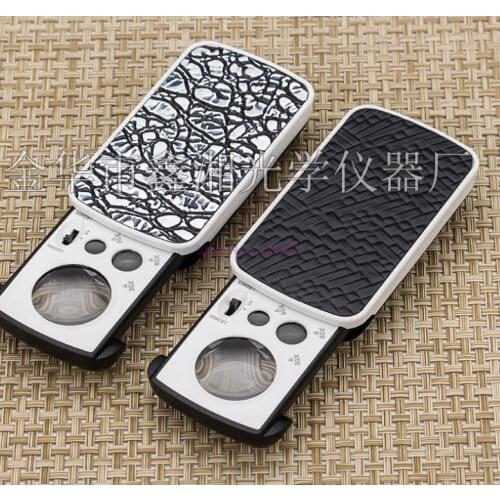 200pcs 30X 60X 90X Jeweler Magnifier Jeweler Loupe LED Slide Loupe Pocket Magnifying Jeweler Magnifier