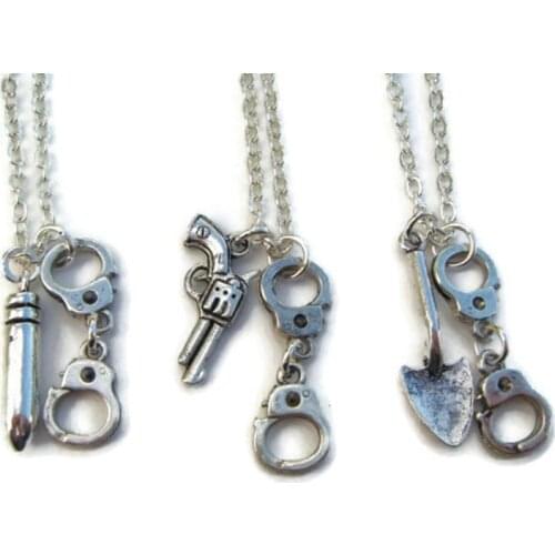 3 Partners In Crime Necklace, Best Friends Set ,Friendship Necklace, Keyrings,Bracelet,BFF Gifts,Sorority Gifts,Handcuff Jewelry