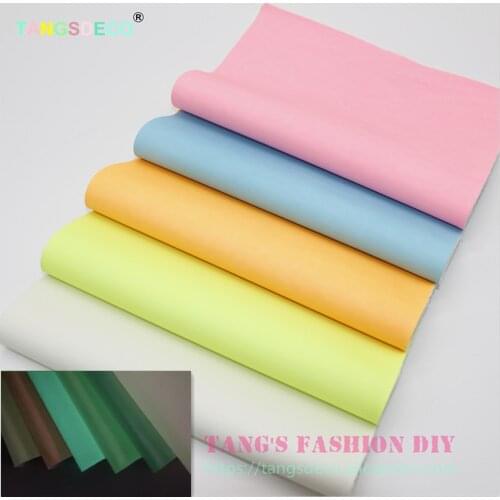 5PCS-- 21x29cm DIY Hair Bow Material Mat Surface NIGHT FLUO Candy Color PU Synthetic Faux Leathers