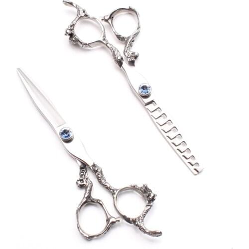 6" 440C Engraving Logo Professional Hair Scissors Cutting Shears Thinning Shears Hairdressing Scissors Barber Scissors DIY C9006