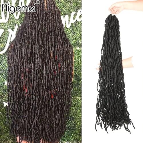 Aigemei Niu Bian Locs Crochet Hair 36inches Low Temperature Flame Long Soft faux Locs synthetic Crochet Hair Natural
