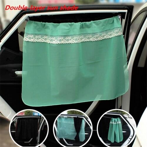 1 Pair Car Sun Shade Side Window Curtain UV Protection Sunshade With Suction Cup block the sun for baby girl boy woman