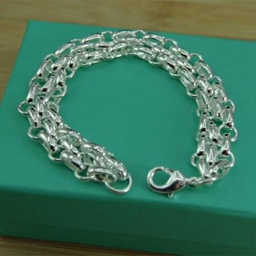 BABYLLNT 925 Sterling Silver Interlocking Circle Bracelet For Women Fashion Charm Wedding Engagement Party Jewelry Gift