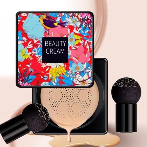 Mushroom Head Air Cushion BB Cream, Concealer Lasting Nude Makeup Moisturizing Brightening Pigment CC Liquid Foundation Cosmetic