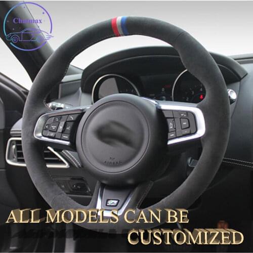 Alcantara Car Steering Wheel Cover For Jaguar XE 2015 2016 2017 2018 2019 2020 Hand Sewing Holder Suppot Customization