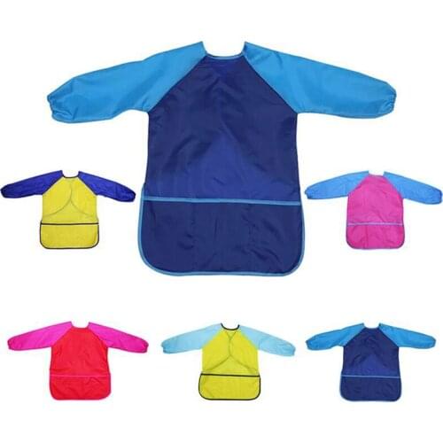 Art Aprons Learning Education Interesting Toys Waterproof Painting Apron Portable Birthday Gift Kids Children Smock Long Sleeve
