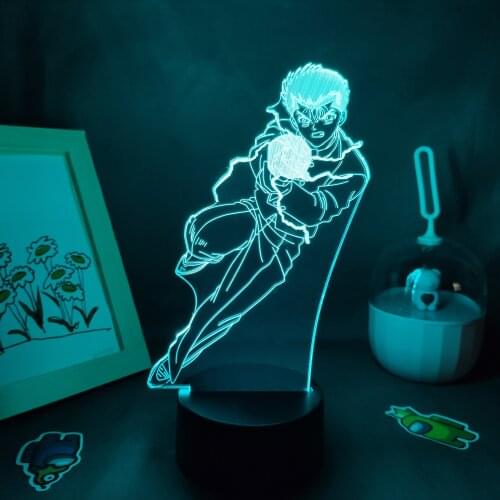 Anime Yu Yu Hakusho Figure Urameshi Yuusuke RGB Led Neon Battery Night Light 3D Lava Lamp Bedroom Bedside Manga Table Decoration