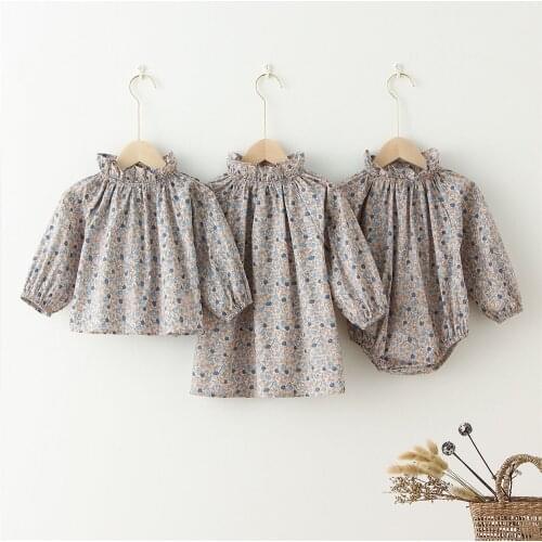 Long Sleeves Cotton Spring Newborn Baby Girls Clothes Kids Dress Princess Toddler Baby Girls Dress Pink Floral Girls Shirt Dress