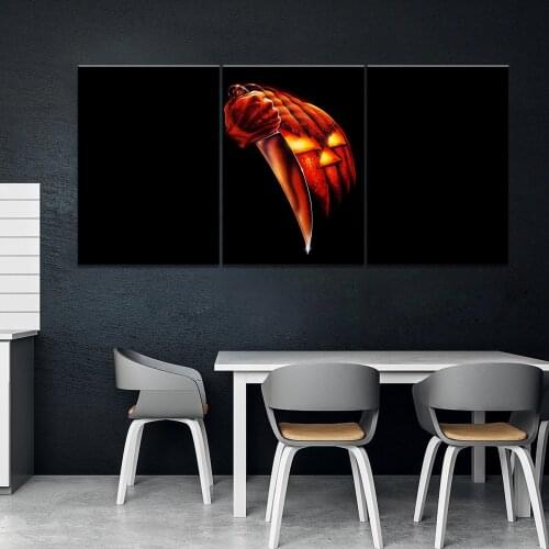 Art HD print 3 piece canvas painting Halloween pumpkin posters wall art pictures for living room home decorarion wholesale