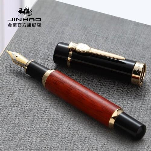 JINHAO0 Wood Fountain Pen Natural Handmade Jupiter Lucky Star Wooden Beautiful Pen 1.0MM/0.5mm Writing Ink Pen Gift