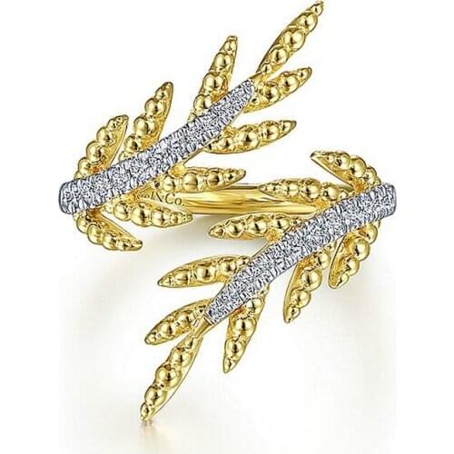 Charms Two colors Olive Tree Branch Leaves Open Ring for Women Girl Wedding Rings Adjustable Knuckle Finger Jewelry Xmas