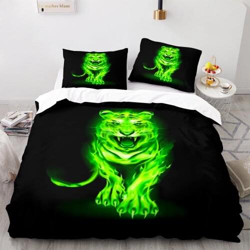 Green Flame Tag Bedding Set Single Twin Full Queen King Size Ice And Fire Blaze Tags Bed Set Children Kid Bedroom Duvetcover