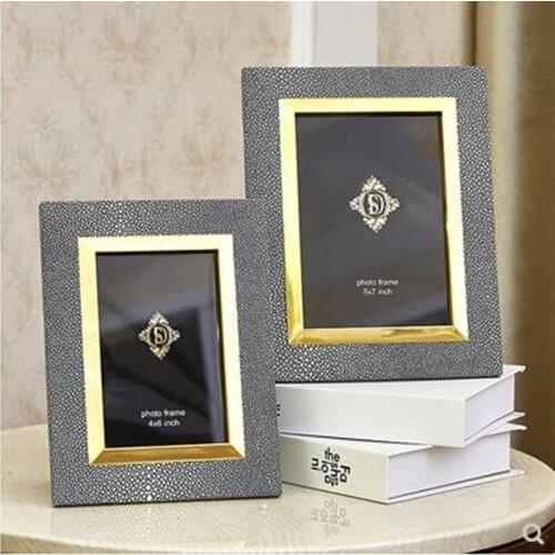 Creative leather decorative photo frame, retro European home office restaurant bar decorations, Christmas wedding gifts