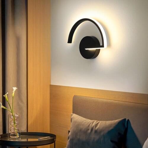 Mini New LED Wall Lamps White Black For Parlor Bedside Bedroom Dining Room porch Aisle Kitchen Indoor Decorative Home Sconce