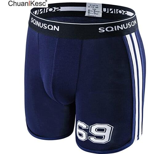 Mens Underwear Pure Cotton Plus Long Size Sports Boxer Pants Loose And Comfortable Running Anti Wear Leg Shorts Network Fashion