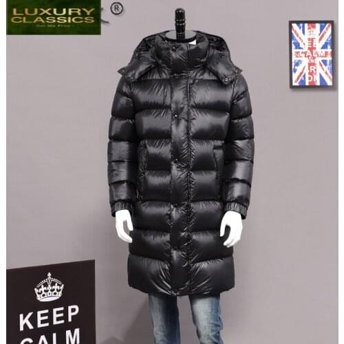 New Brand Mens Down Jacket Man Winter Clothes 2021 Streetwear Puffer White Duck Down Coat Male Long Mens Jackets Hiver