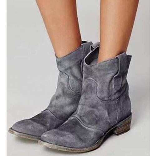 New Women Autumn Boots Women Winter 2020 Women Ladies Ankle Booties Round Toe Solid Color Boots Casual Botas Mujer Large Size