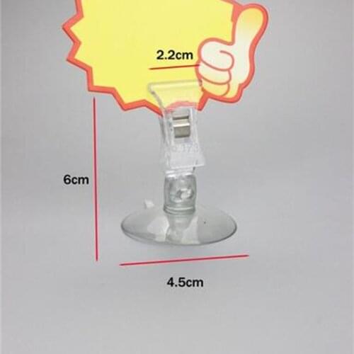 Plastic Clear POP clips suction cup price tag display racks advertising sign holder pos wall sucking disc sucker label holder