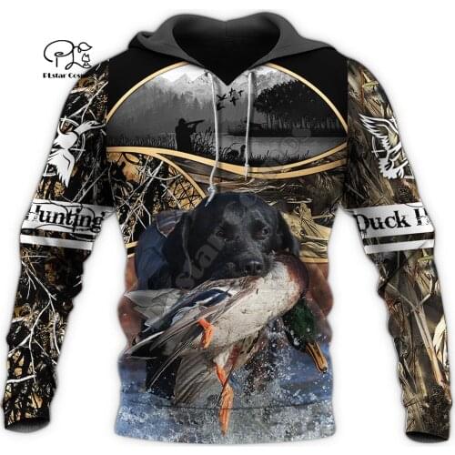 PLstar Cosmos Duck Hunting Animal Hunter Camo Tattoo Dog Tracksuit Pullover Streetwear 3DPrint Men/Women Autumn Funny Hoodies B2