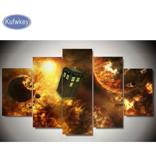 Fantasy diamond painting full square,3d cross stitch pictures,5pcs diamond embroidery"doctor-who"mosaic home Decoration art