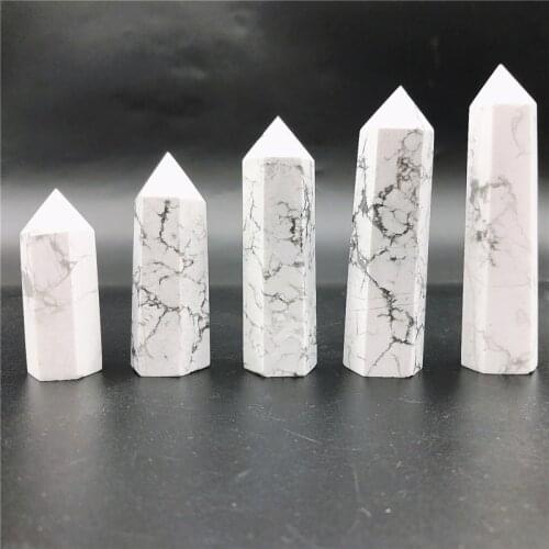 Drop Shipping 1PC Natural White Turquoise Point Crystal Healing Energy Mineral Stone Home Decor Reiki Natural Stones and Crystal