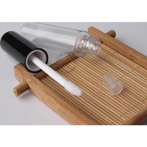 20pcs/Lot Empty Makeup Tooles 8ml PS Lipstick Tube 8g Lip Balm Bottles Lip Gloss Container With Brush Black Lid Small Refillable