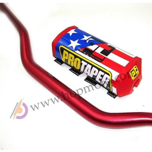 HandleBar 1-1/8" Dirt Bike MotorCross Bar MX Aluminum Racing Handlebar 810mm FREESHIPPING with Square PRO TAPER Bar Pad Red