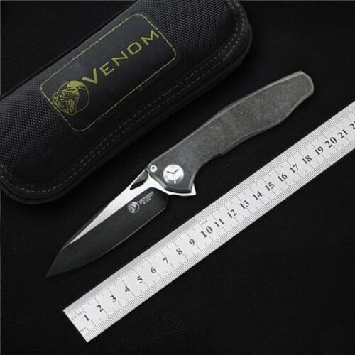 VENOM folding knife S35VN blade TC4 handle camping hunting knives High hardness multi tools pocket tactical survival knife edc