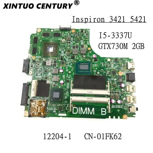 CN-01FK62 01FK62 1FK62 For Dell Inspiron 3421 5421 Laptop Motherboard 12204-1 DNE40-CR 5J8Y4 W/ i5-3337U N14P-GE-A2 100% tested