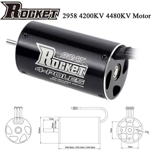 Surpass Hobby Rocket 2958 4200KV 4480KV Motor forTraxxas Blast Feilun FT011 600-800mm RC Boat Car