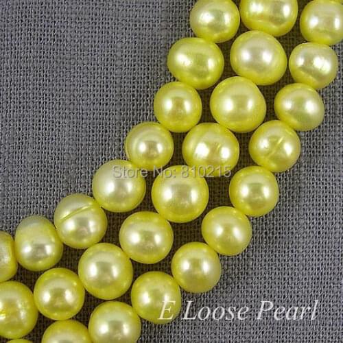 Wedding Party Jewelry Round Potato Loose Pearl Yellow Color Freshwater Pearl 6.0-7.0mm 15 Inches Full Strand Free Shipping