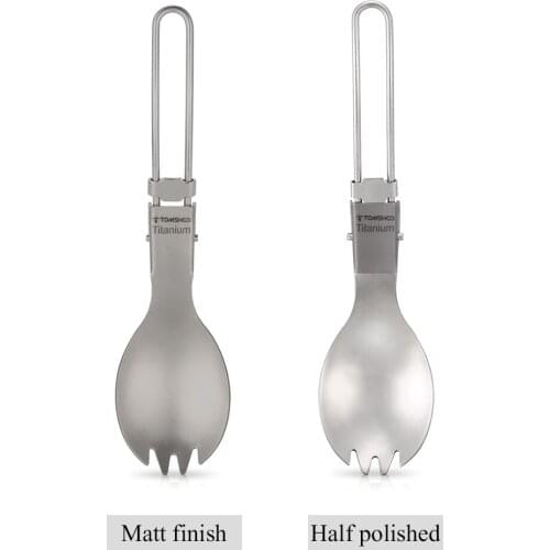 Titanium Folding Spork Lightweight Outdoor Dinner Spork Flatware Camping Hiking Backpacking Folding Fork Spoon Chopsticks Spork