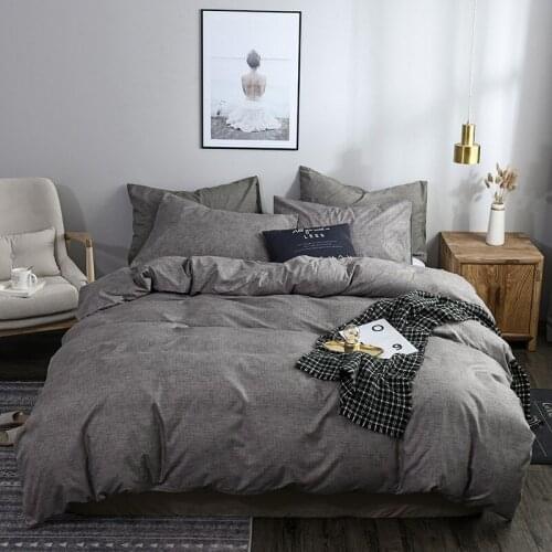Comfortable duvet cover with pillowcase AB side bedding Double size Adult Bedclothes grey Bed Linen home textiles free shipping
