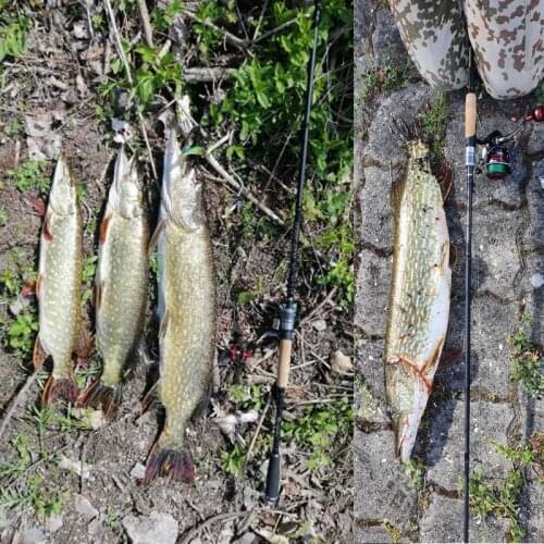 JEKEKU Casting Fishing Rod 1.8m 2.1m 2.4m Spinning Carbon Handle Fishing Rod Alloy Guide Ring Sturdy Reel Seat 3 Tip Tips