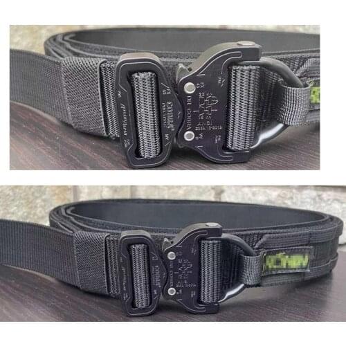 Military Tactical Belt Shooting Vertical Landing CS Outdoor Training Hunting 1.75 Inch 4.5CM Fighter Belt Metal Buckle