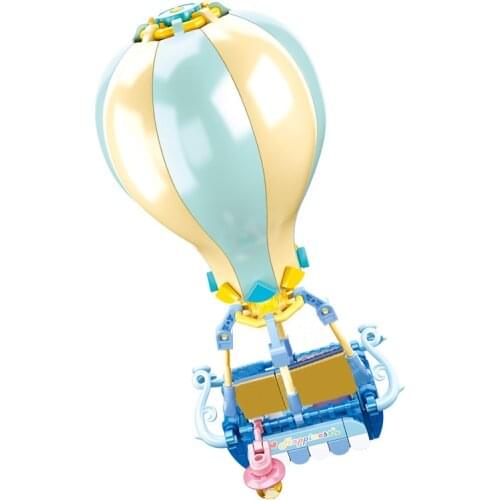 Sightseeing Hot Air Balloon Presents For Friends Prince and Princess Educational Toys Lantern Flowers Compatible Building Blocks