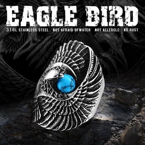 BEIER Eagle Bird Amor Animal Stainless Steel Punk Long Big Ring For Girl Wholesale Factory Price BR8-144