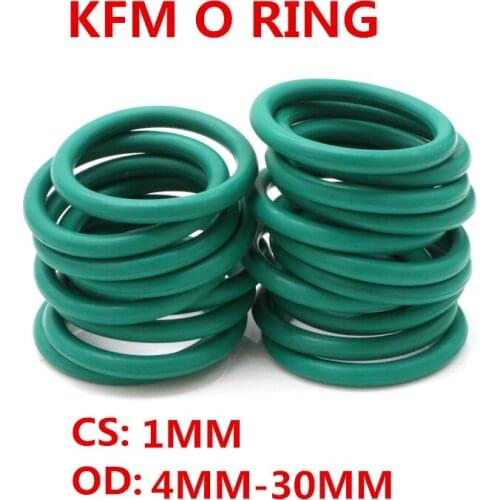 10-100 pcs CS 1mm OD 4-32mm Green FKM Fluorine Rubber Oil Sealing Gasket O Ring