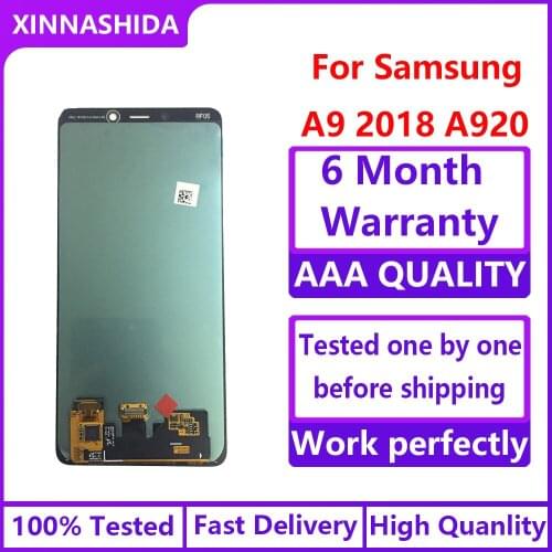 100%Tested Super AMOLED LCD Display For Samsung Galaxy A9 2018 A920 Touch Screen Digitizer Assembly Replacement for A920 LCD
