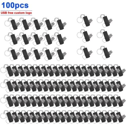 100pcs/lot USB 2.0 pendrive 16gb 32gb 64gb 128gb metal Usb Flash drive flash memory card usb stick Pen Drive u disk free logo
