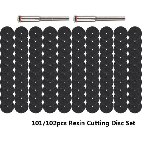 101/102pcs Resin Cutting Disc Set With 1/8" Shank Mandrel Circular Saw Blade For Dremel Tools Cutting Wheel Abrasive Disc