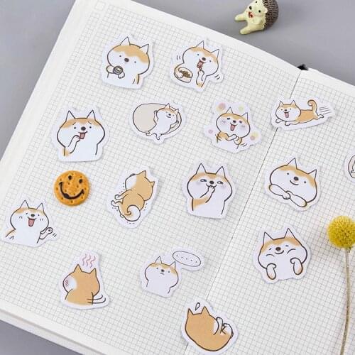 45PCS/PACK Kawaii Cute Dog Shiba Inu Sticker Marker Planner Diary Decorate School Stickers Scrapbooking Bullet Journal sl1507