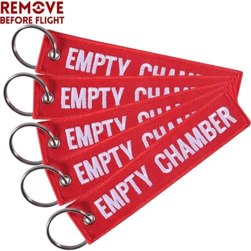 5 PCS/LOT Red Empty Chamber Keychain for Aviation Gift Promotion Christmas Gifts Keychains Luggage Tag Embroidery Crew Key Chain