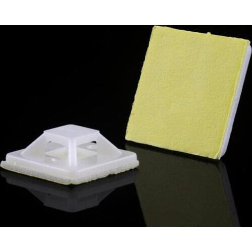 500pcs/lot, 20*20mm cable tie seat cable tie holder adhessive mounting plate Self Adhesive Cable Tie Mount Base Holder