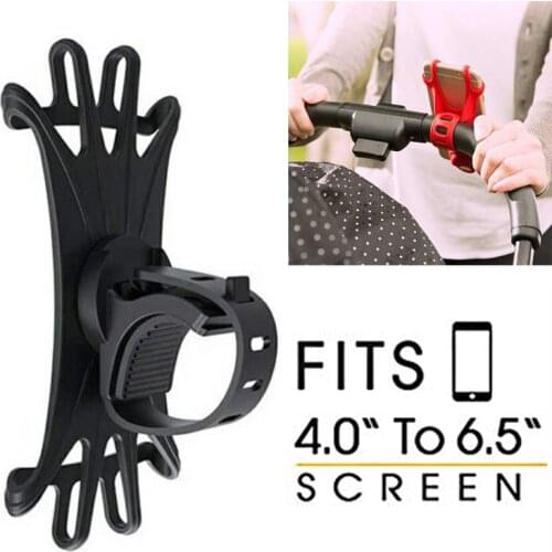 Baby Stroller Accessories Universal Mobile Phone Holder Silicone 360° Motorcycle Bicycle Mount Holder For iPhone GPS Device
