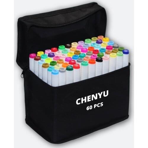 Markers 30/40/60/80Color Sketch Art Marker Pen Double Tips Alcoholic Pens For Artist Manga Markers Art Supplies School