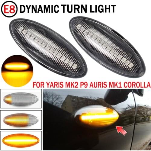 2 pieces For Toyota Yaris COROLLA Auris Mk1 E15 RAV4 Mk3 Dynamic Led Turn Signal Side Marker Lights Sequential Blinker Lamp