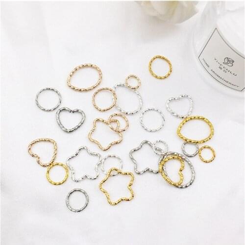 Julie Wang 24 Pairs Geometric Charms Mixed Round Star Heart Drop Shape Pendant Bracelet Alloy Jewelry Making Accessory