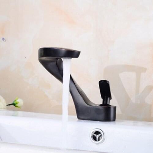 European Black Ancient Face Pot Faucet American Ancient Restoration Washbasin Faucet Bathroom Platform Base Basin Square Faucet